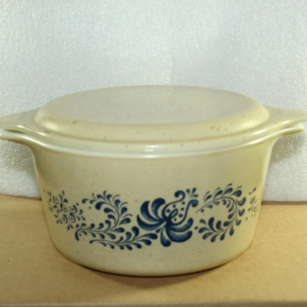 Vintage Pyrex Brown Homestead Speckled Casserole Dish With Matching Lid 473